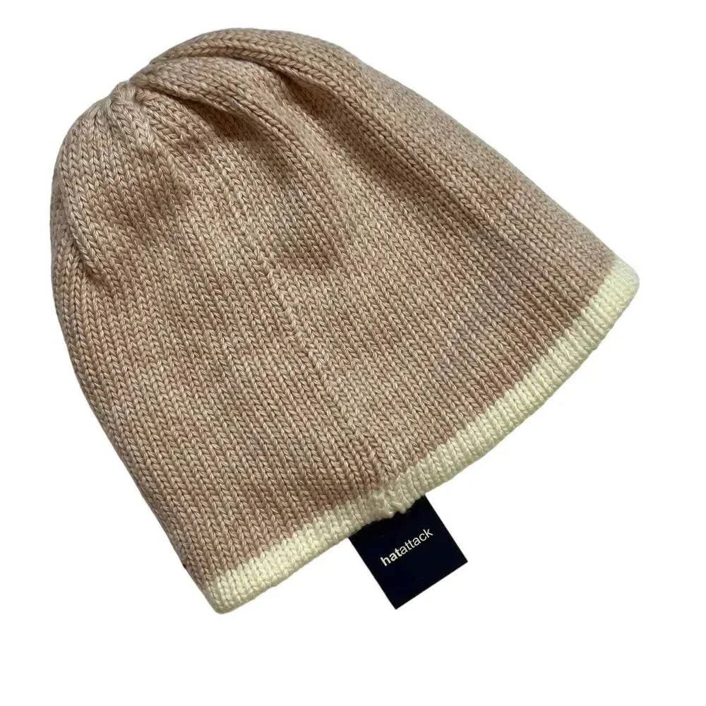 Hat Attack Reversible‎ Tipped Beanie Natural New